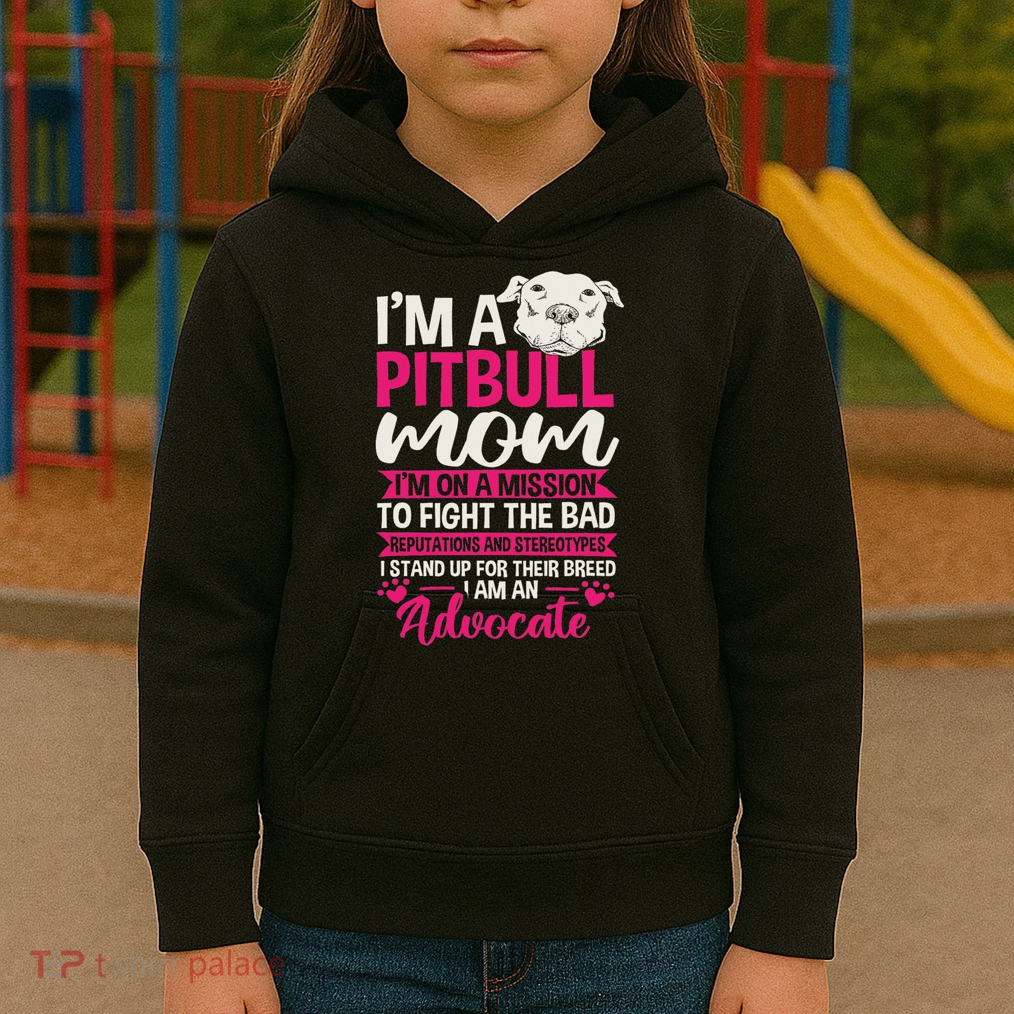 Pitbull Mom Pit Bull Terrier Mommy Pibble Mother's Day Kids Hoodie