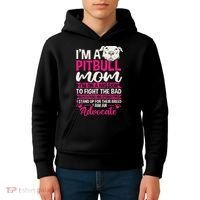 Pitbull Mom Pit Bull Terrier Mommy Pibble Mother's Day Kids Hoodie thumb 4
