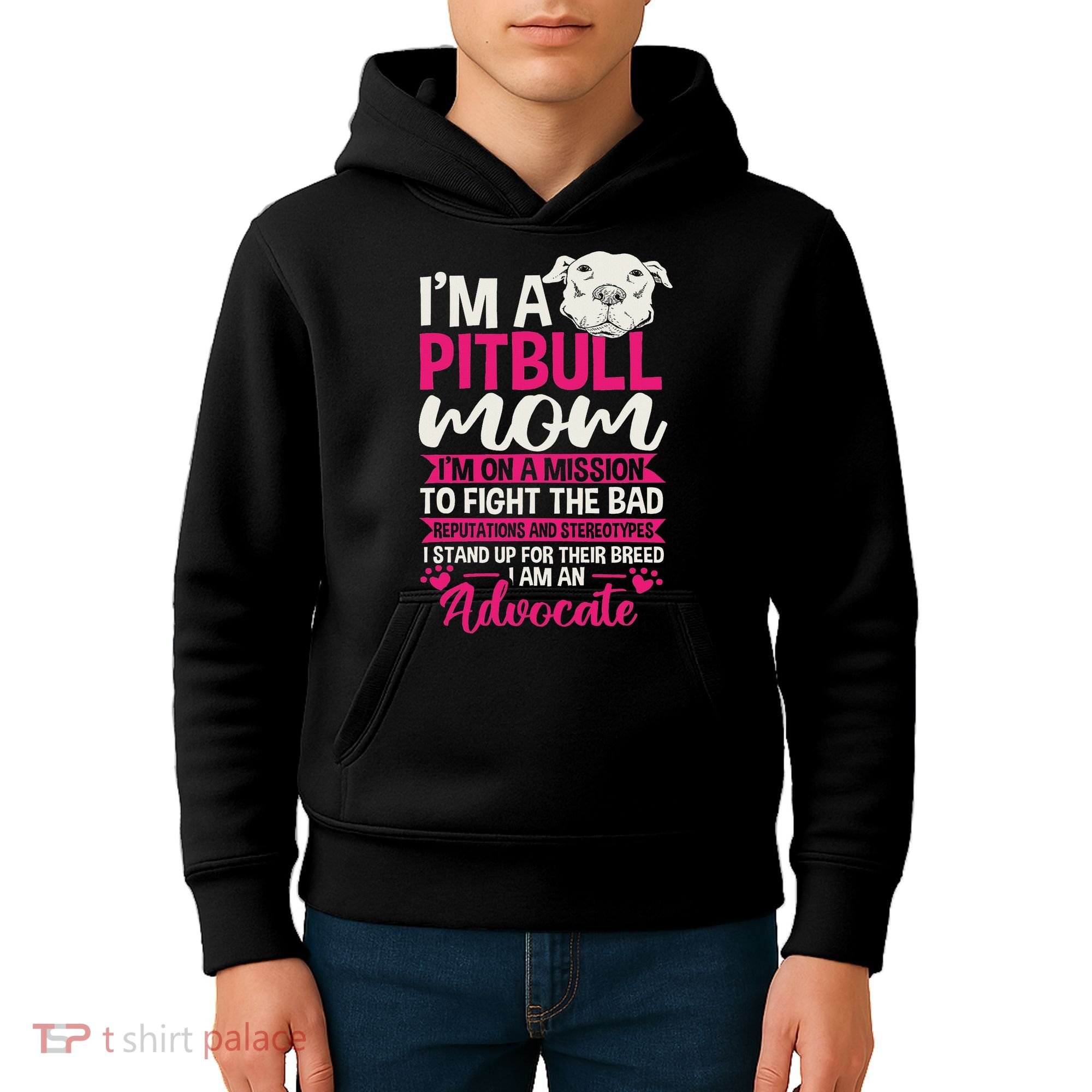 Pitbull Mom Pit Bull Terrier Mommy Pibble Mother's Day Kids Hoodie