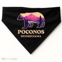 Poconos Mountains Pennsylvania Pa Bear Hiking Souvenirs USA-Made Doggie Bandana thumb 0