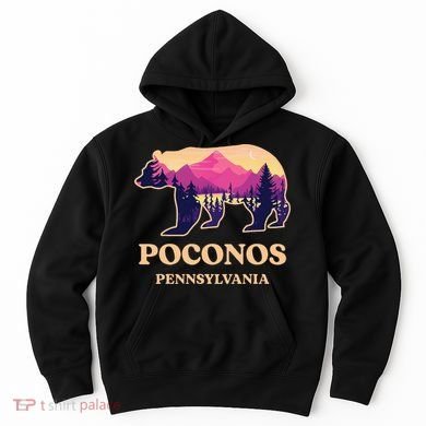 Poconos Mountains Pennsylvania Pa Bear Hiking Souvenirs Hoodie