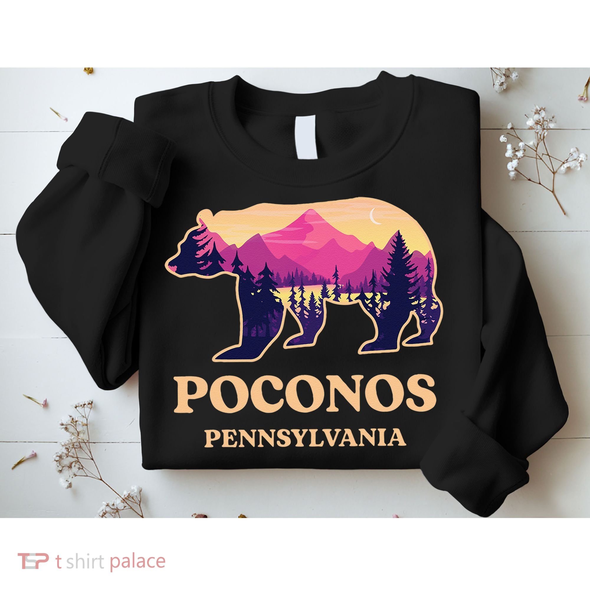 Poconos Mountains Pennsylvania Pa Bear Hiking Souvenirs Sweatshirt