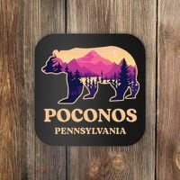 Poconos Mountains Pennsylvania Pa Bear Hiking Souvenirs Coaster thumb 0