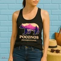 Poconos Mountains Pennsylvania Pa Bear Hiking Souvenirs Women's Tank Top thumb 2