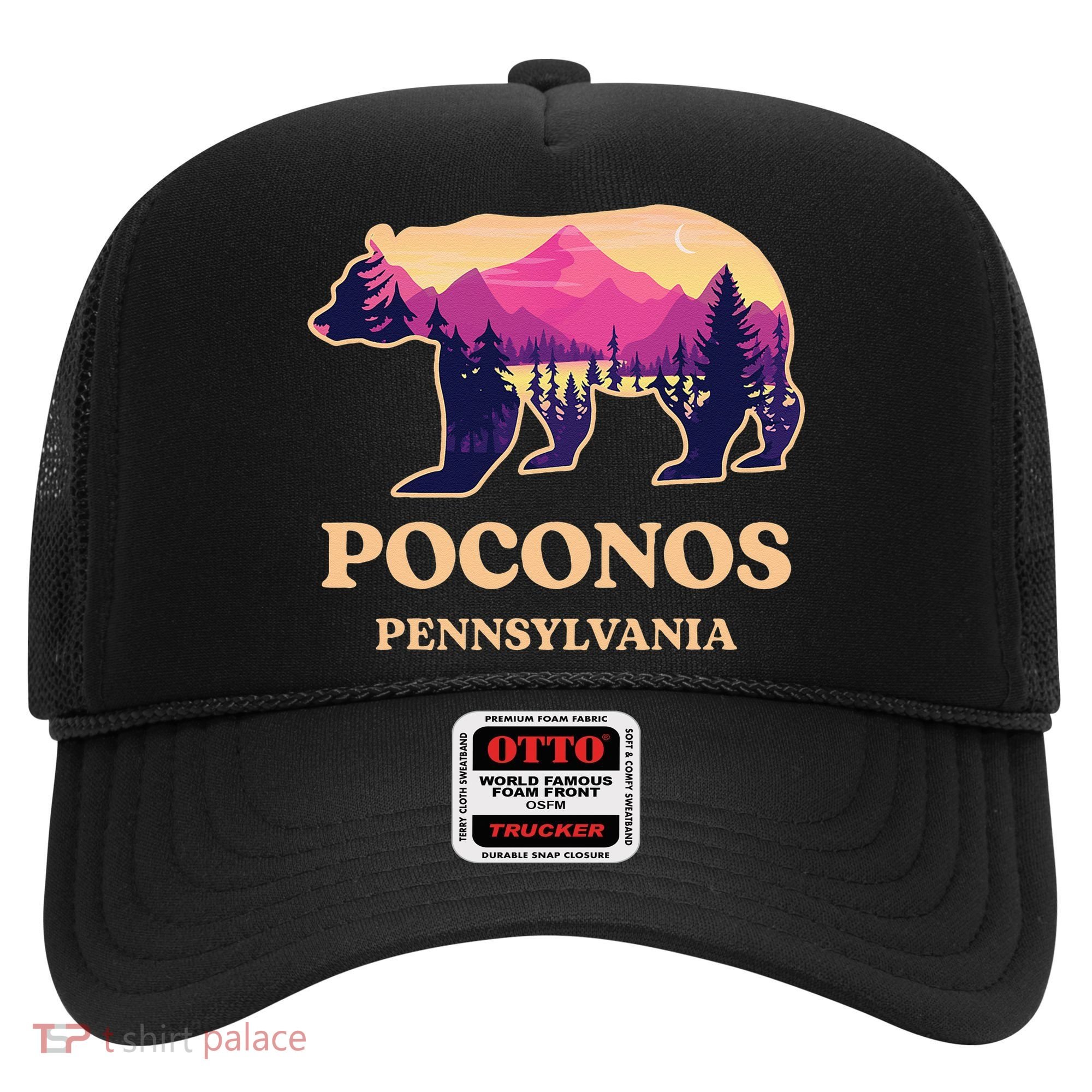 Poconos Mountains Pennsylvania Pa Bear Hiking Souvenirs Hat