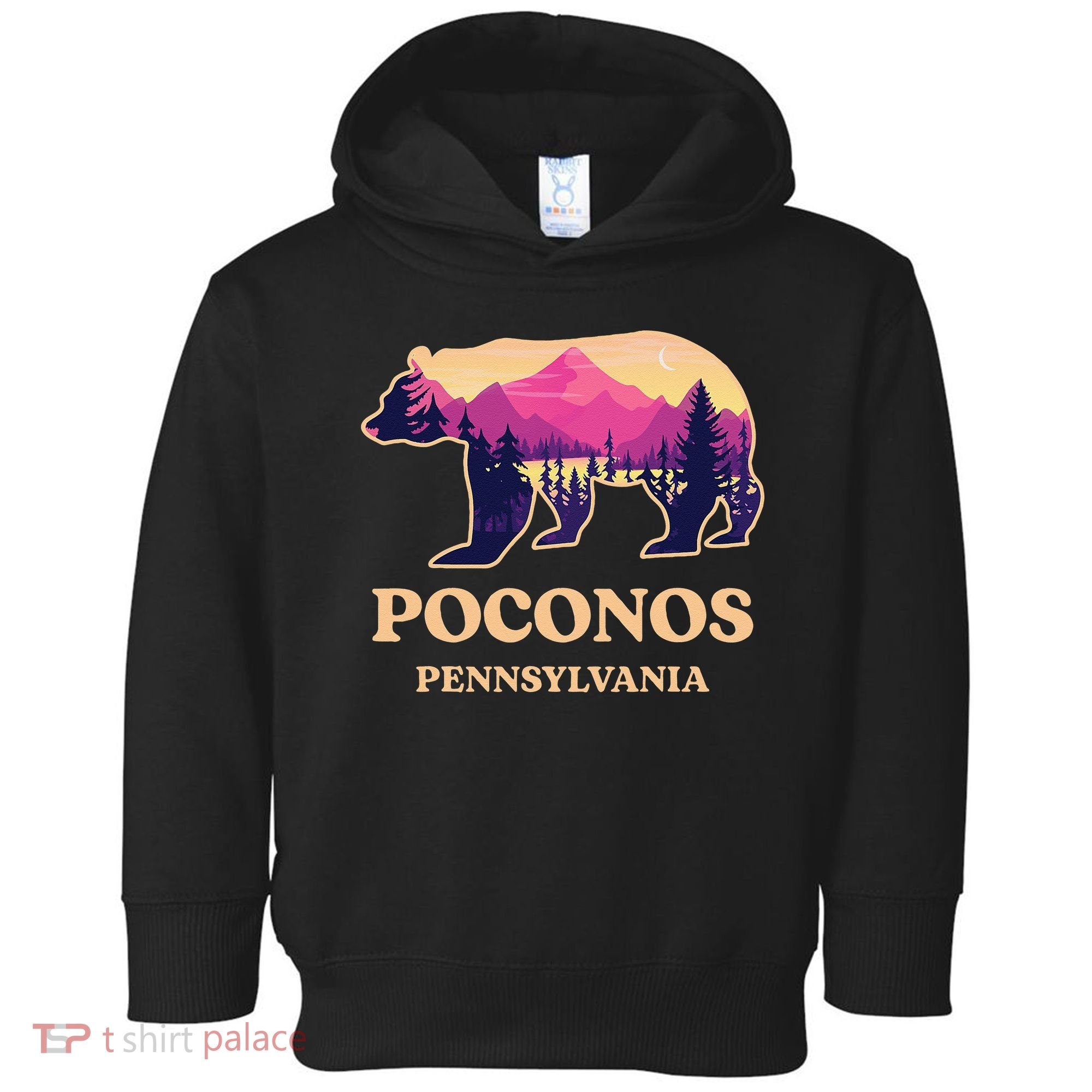 Poconos Mountains Pennsylvania Pa Bear Hiking Souvenirs Toddler Hoodie