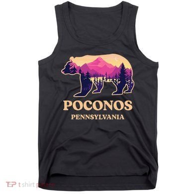 Poconos Mountains Pennsylvania Pa Bear Hiking Souvenirs Tank Top