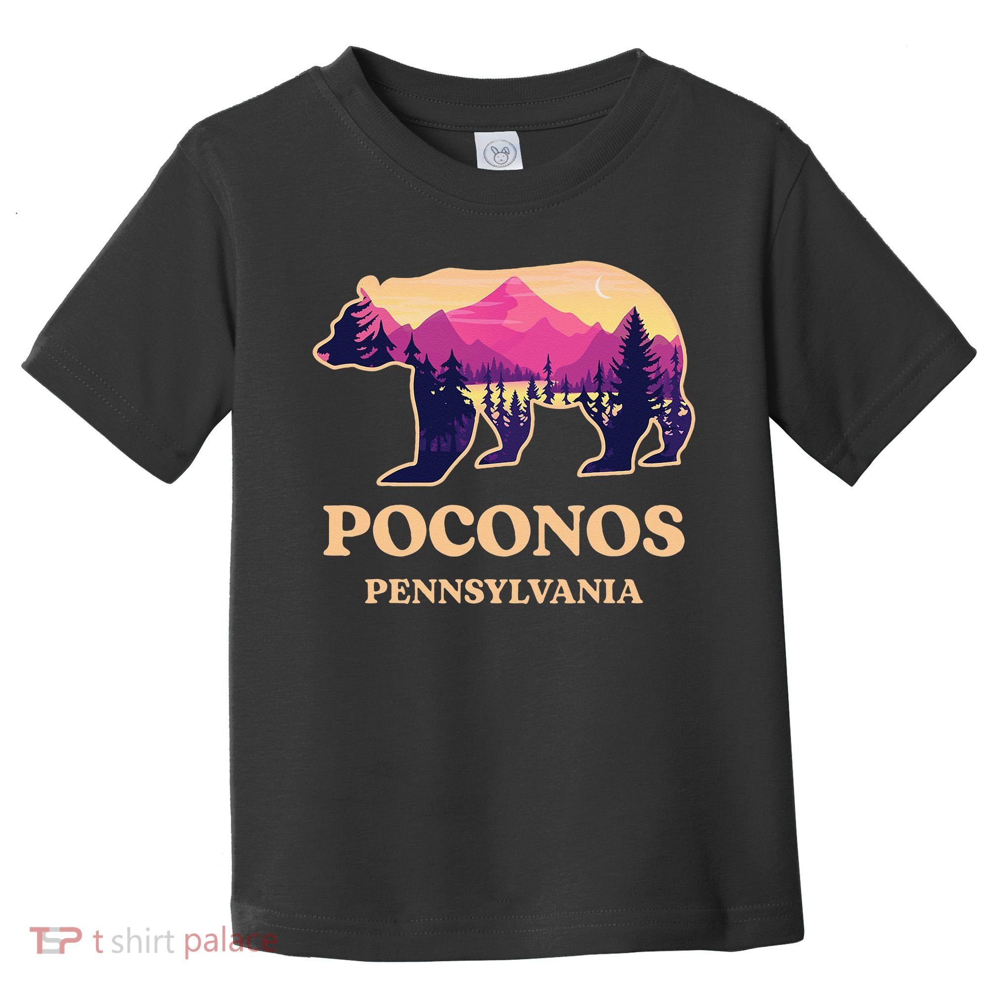 Poconos Mountains Pennsylvania Pa Bear Hiking Souvenirs Toddler T-Shirt