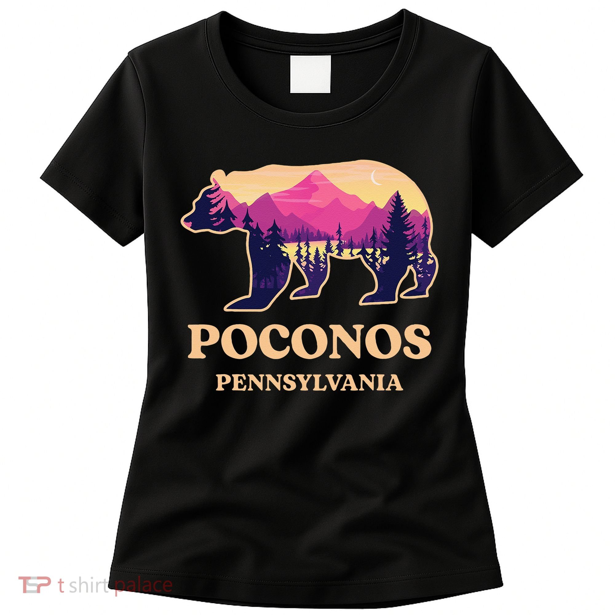 Poconos Mountains Pennsylvania Pa Bear Hiking Souvenirs Women's T-Shirt