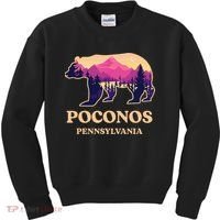 Poconos Mountains Pennsylvania Pa Bear Hiking Souvenirs Kids Sweatshirt thumb 0