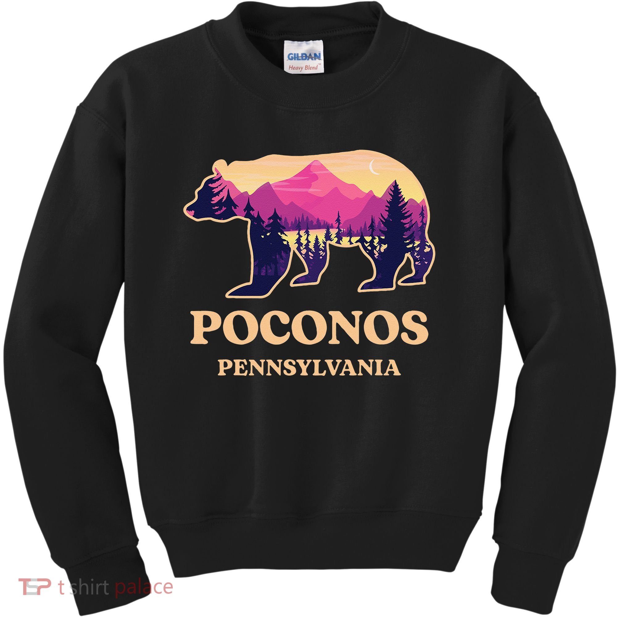 Poconos Mountains Pennsylvania Pa Bear Hiking Souvenirs Kids Sweatshirt