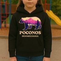 Poconos Mountains Pennsylvania Pa Bear Hiking Souvenirs Kids Hoodie thumb 3