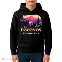 Poconos Mountains Pennsylvania Pa Bear Hiking Souvenirs Kids Hoodie thumb 4