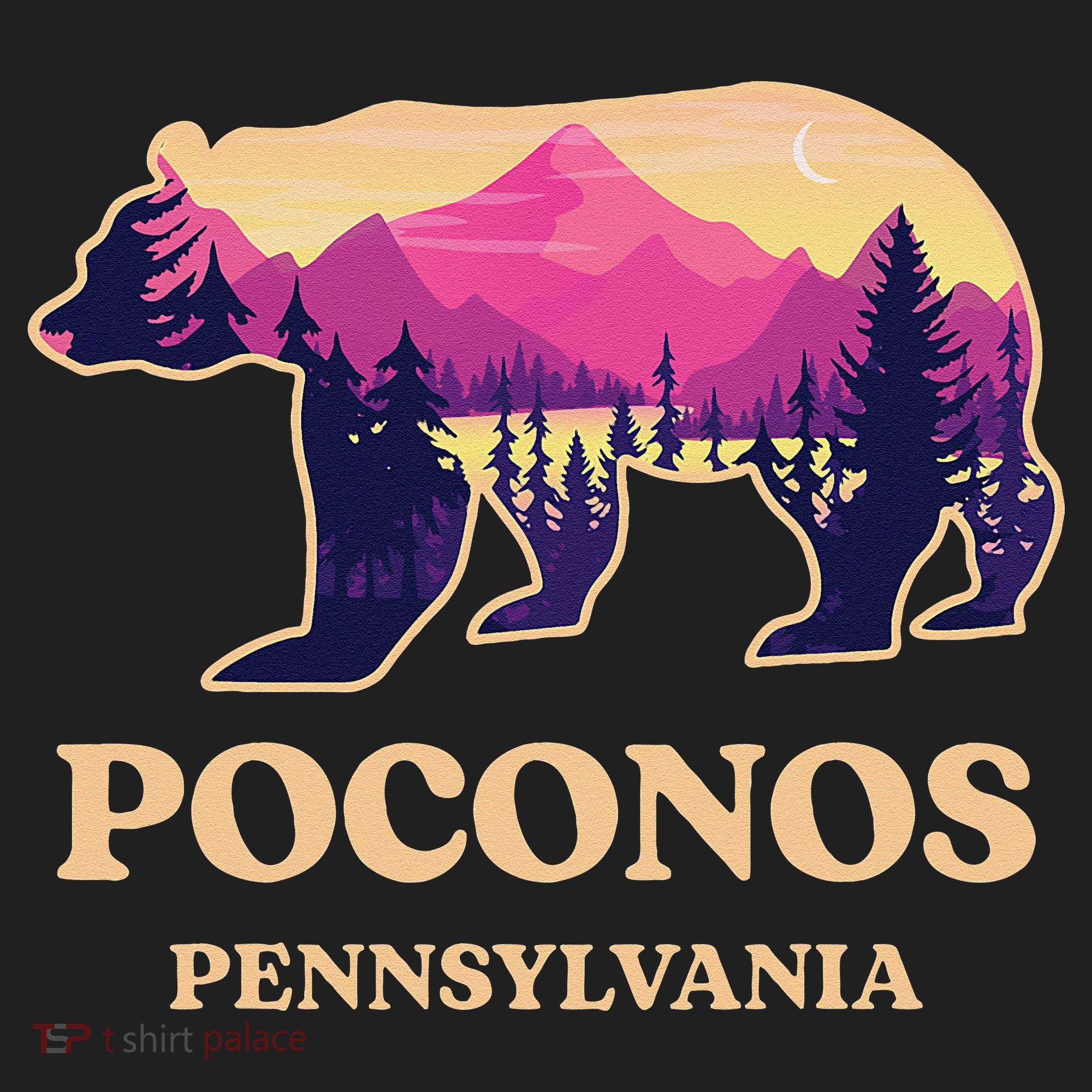 Poconos Mountains Pennsylvania Pa Bear Hiking Souvenirs Kids Plaid Pajama Set