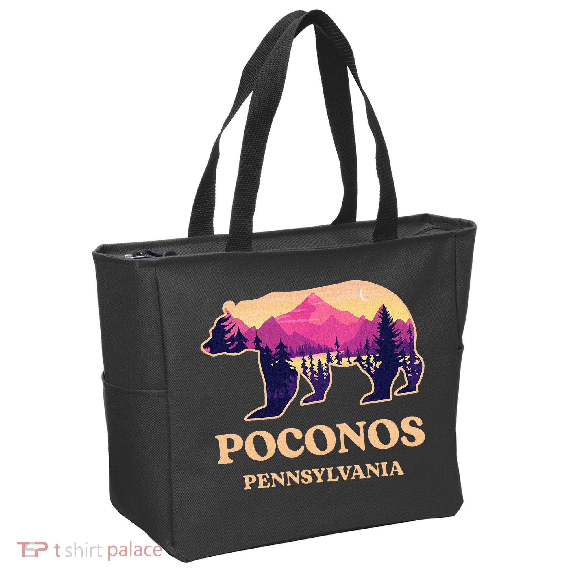 Poconos Mountains Pennsylvania Pa Bear Hiking Souvenirs Tote Bag