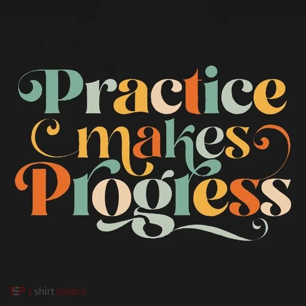 Practice Makes Progress Over Perfection Positive Motivation Bucket Hat