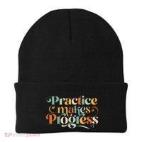 Practice Makes Progress Over Perfection Positive Motivation Beanie thumb 0