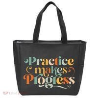 Practice Makes Progress Over Perfection Positive Motivation Tote Bag thumb 0