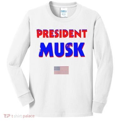 President Musk Kids Long Sleeve Shirt
