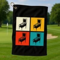 Pinball Machine Pinball Player Retro Golf Towel thumb 1