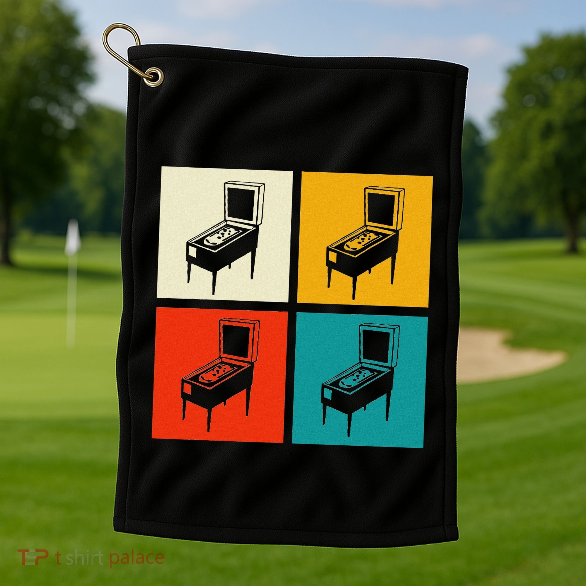 Pinball Machine Pinball Player Retro Golf Towel