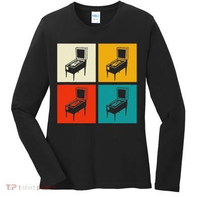 Pinball Machine Pinball Player Retro Women's Long Sleeve Shirt