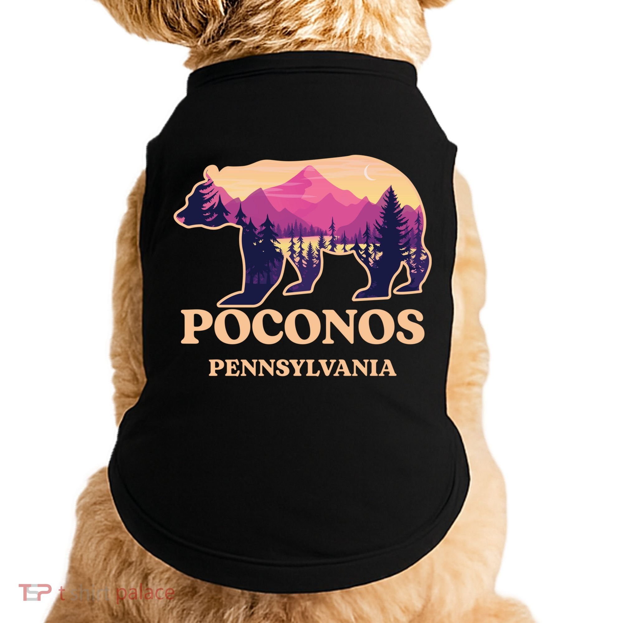 Poconos Mountains Pennsylvania Pa Bear Hiking Souvenirs Doggie Tank