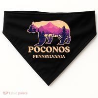 Poconos Mountains Pennsylvania Pa Bear Hiking Souvenirs USA-Made Doggie Bandana thumb 0