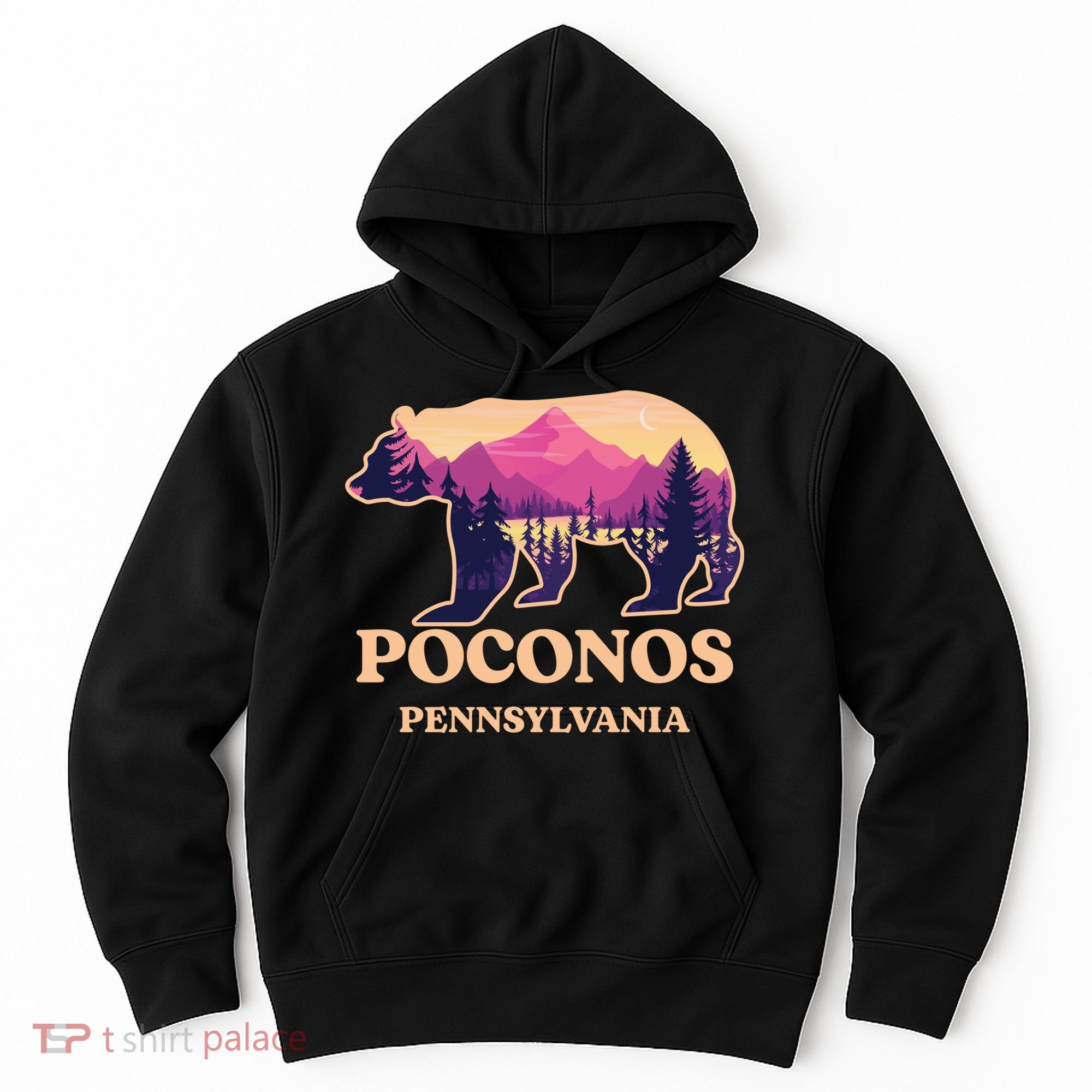 Poconos Mountains Pennsylvania Pa Bear Hiking Souvenirs Hoodie