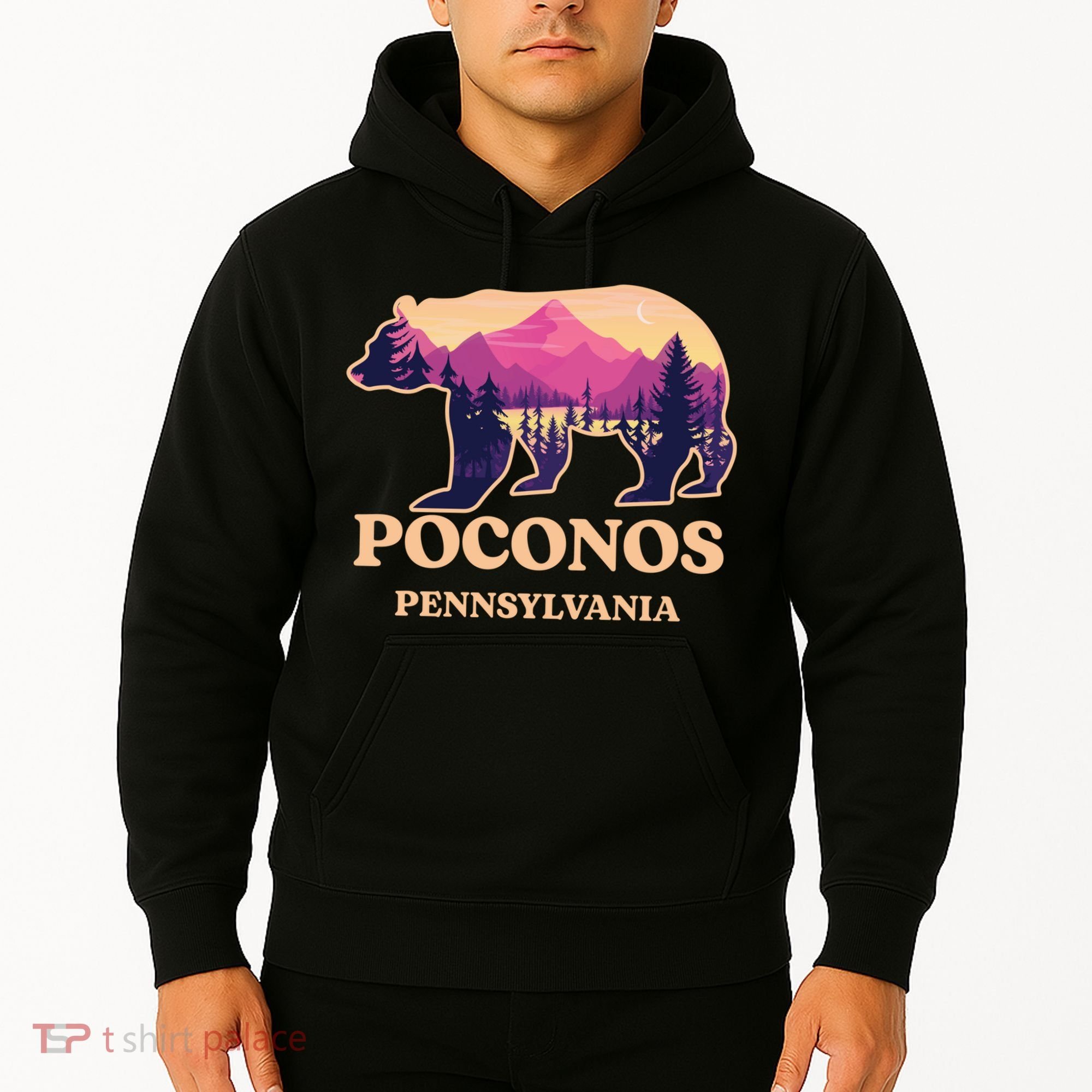 Poconos Mountains Pennsylvania Pa Bear Hiking Souvenirs Hoodie