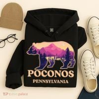 Poconos Mountains Pennsylvania Pa Bear Hiking Souvenirs Hoodie thumb 4