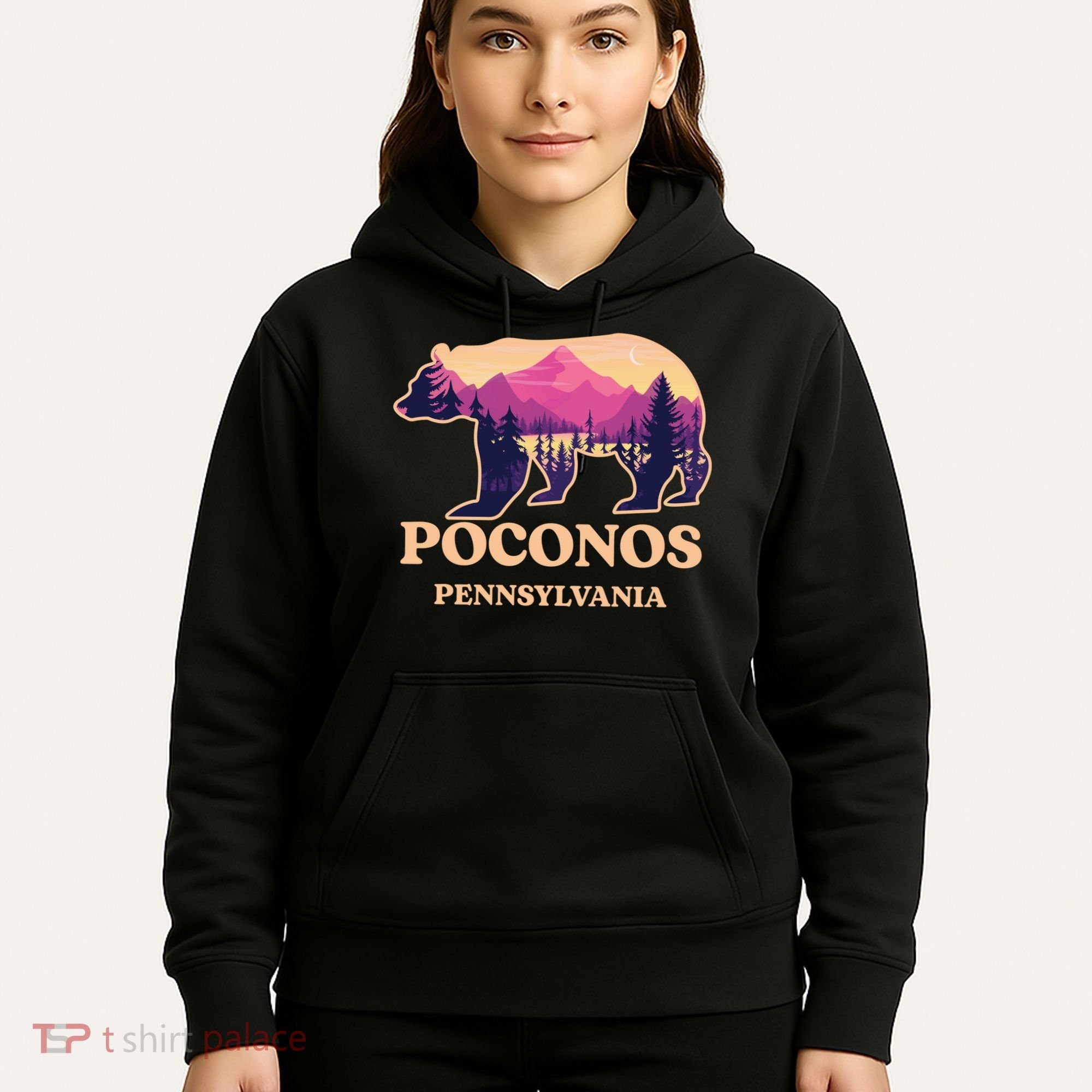 Poconos Mountains Pennsylvania Pa Bear Hiking Souvenirs Hoodie