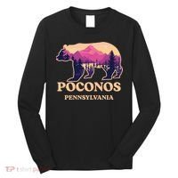 Poconos Mountains Pennsylvania Pa Bear Hiking Souvenirs Long Sleeve Shirt thumb 0