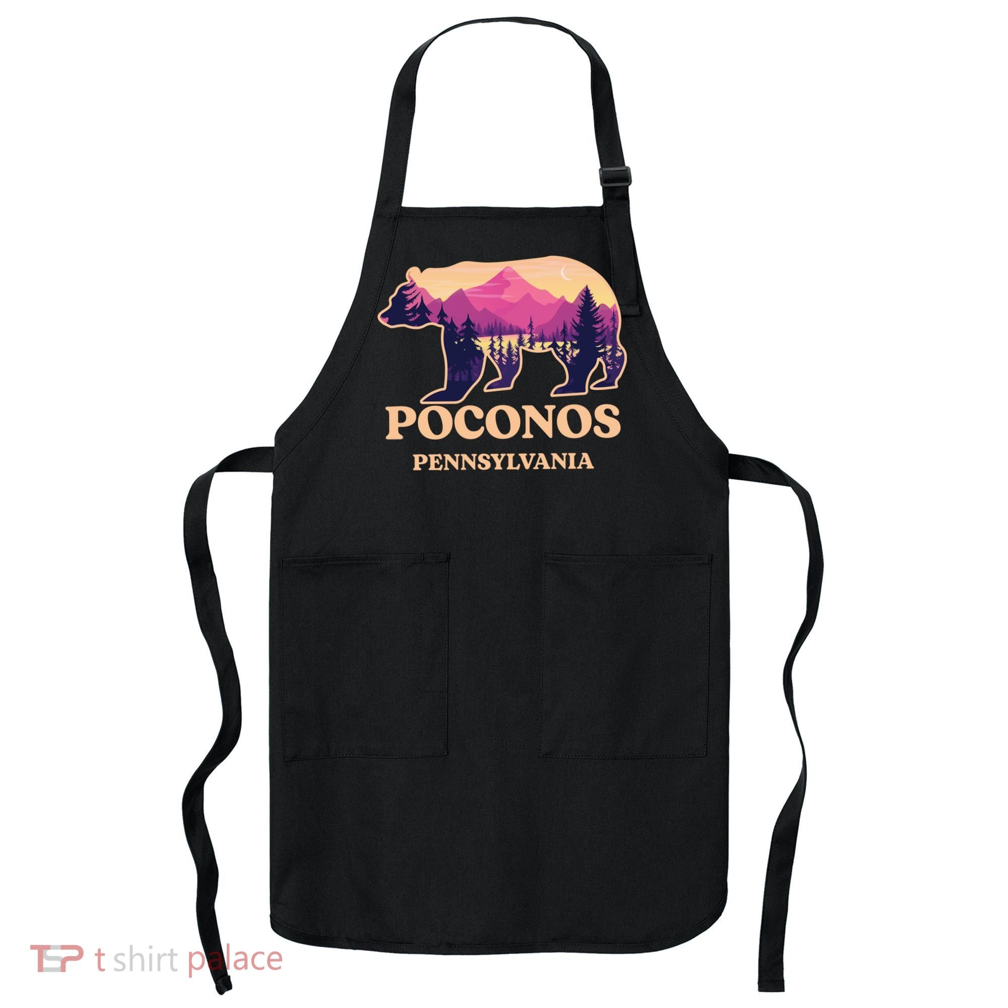 Poconos Mountains Pennsylvania Pa Bear Hiking Souvenirs Apron