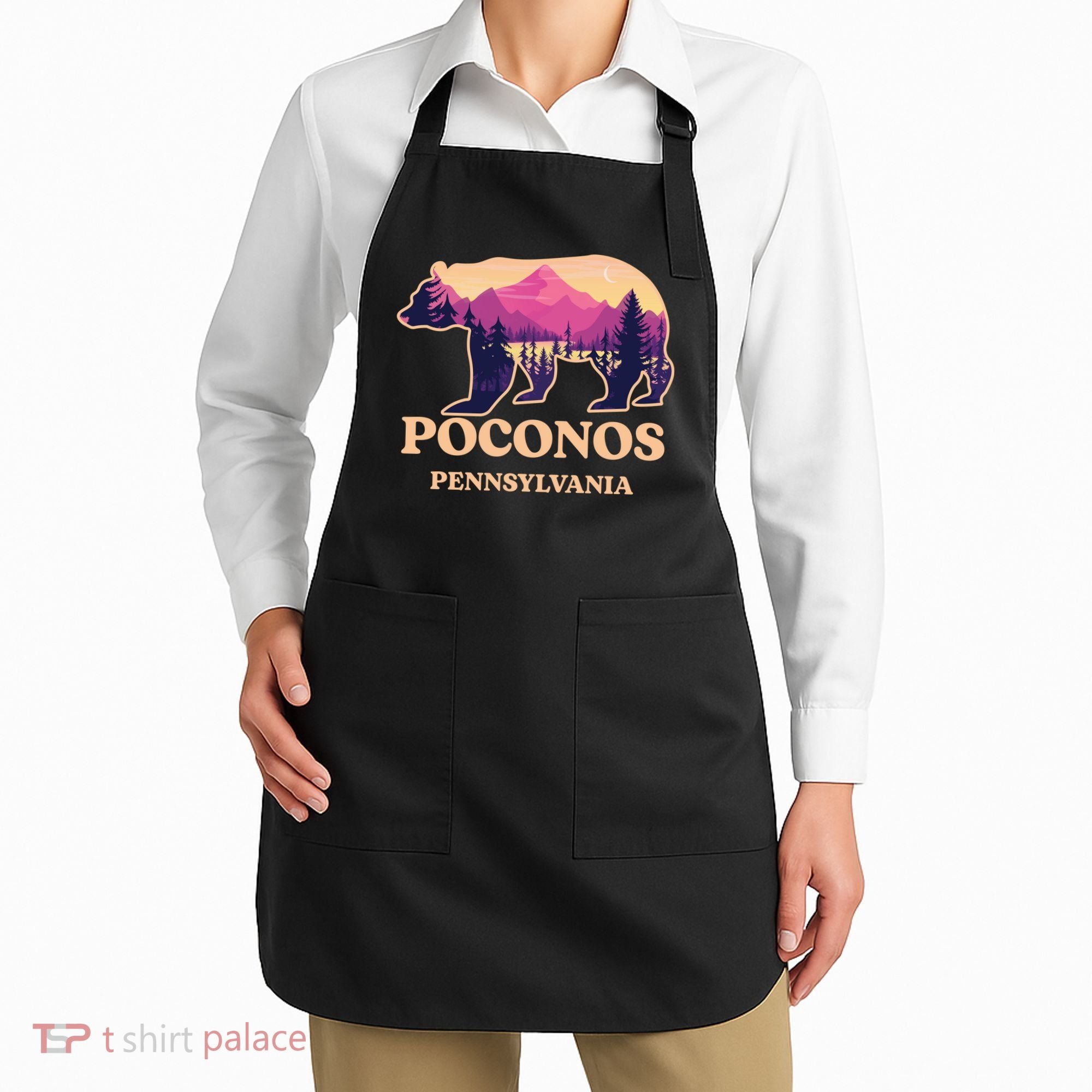 Poconos Mountains Pennsylvania Pa Bear Hiking Souvenirs Apron
