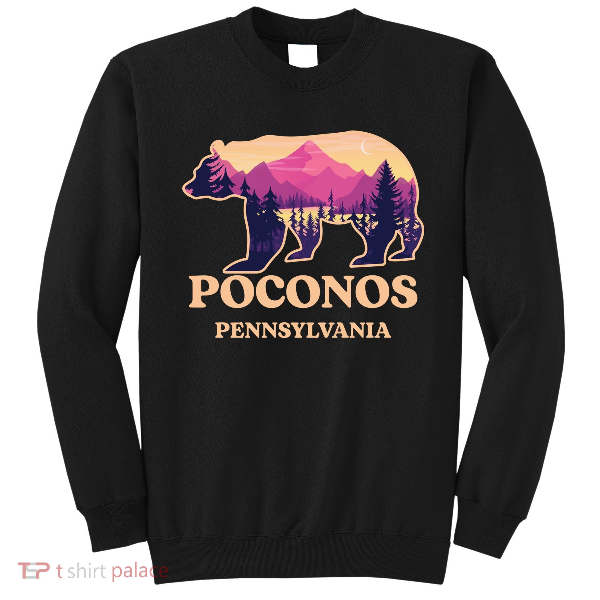 Poconos Mountains Pennsylvania Pa Bear Hiking Souvenirs Sweatshirt