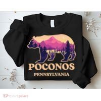 Poconos Mountains Pennsylvania Pa Bear Hiking Souvenirs Sweatshirt thumb 2