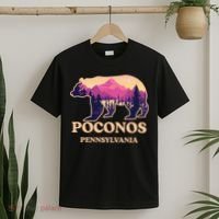 Poconos Mountains Pennsylvania Pa Bear Hiking Souvenirs T-Shirt thumb 2
