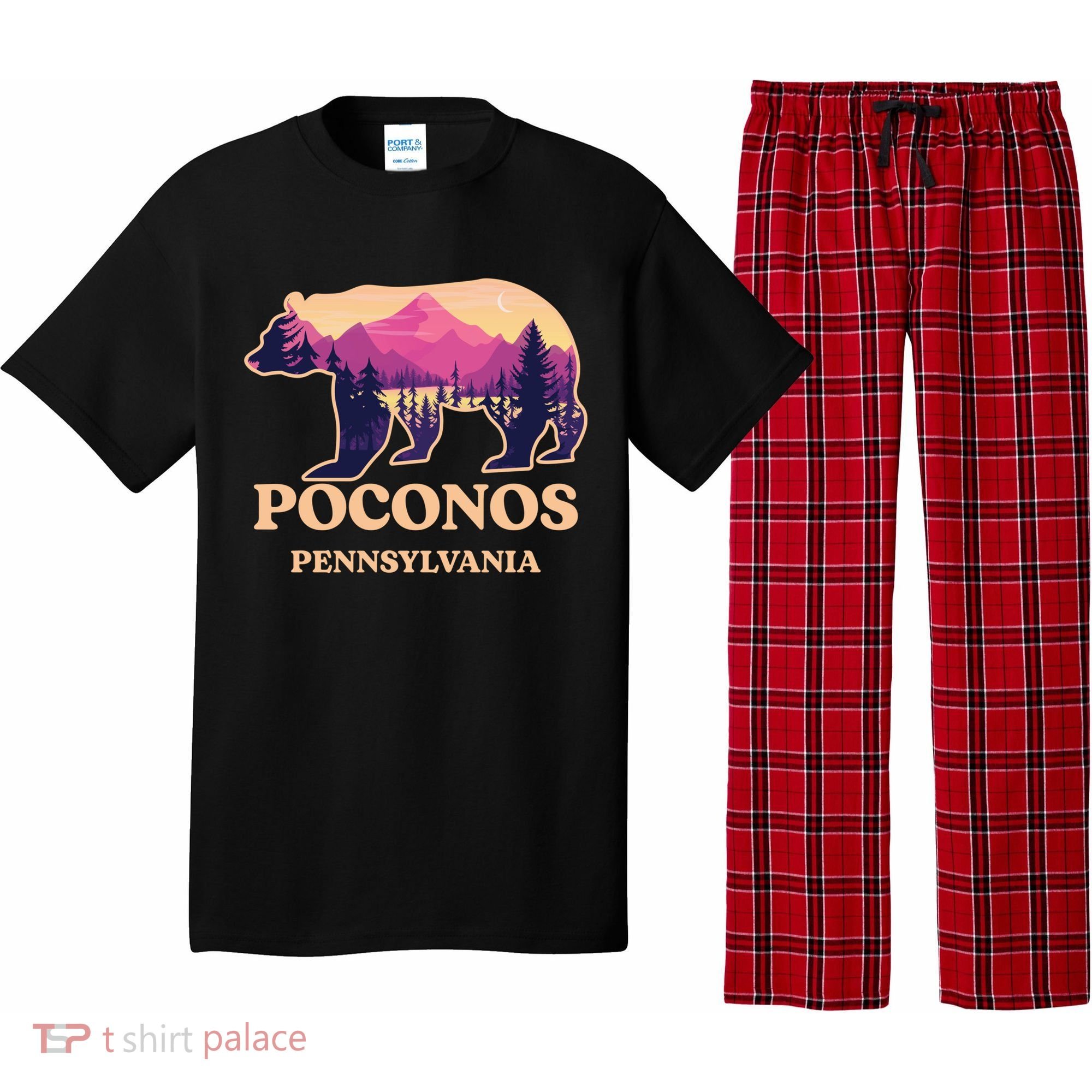 Poconos Mountains Pennsylvania Pa Bear Hiking Souvenirs Pajama Set