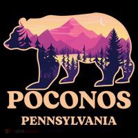 Poconos Mountains Pennsylvania Pa Bear Hiking Souvenirs Women's Hoodie thumb 2