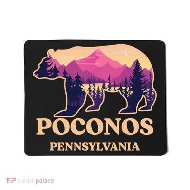 Poconos Mountains Pennsylvania Pa Bear Hiking Souvenirs Mousepad