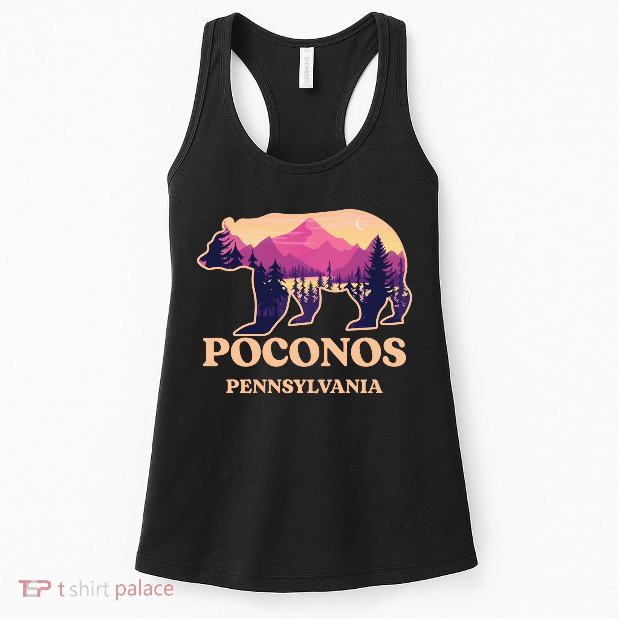 Poconos Mountains Pennsylvania Pa Bear Hiking Souvenirs Women's Tank Top