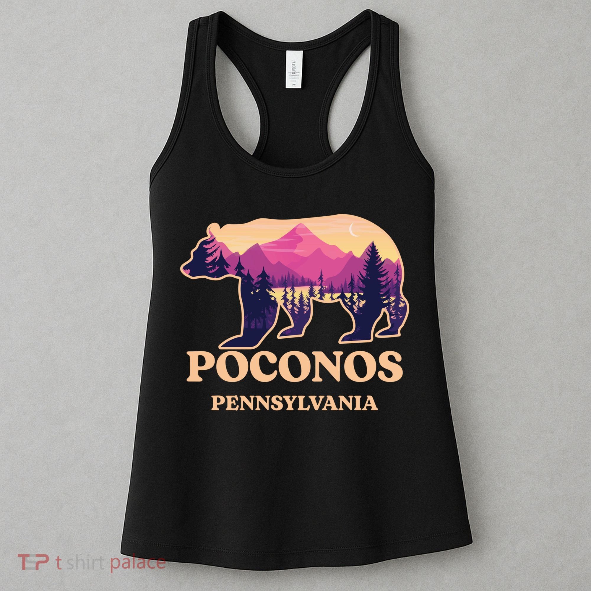 Poconos Mountains Pennsylvania Pa Bear Hiking Souvenirs Women's Tank Top