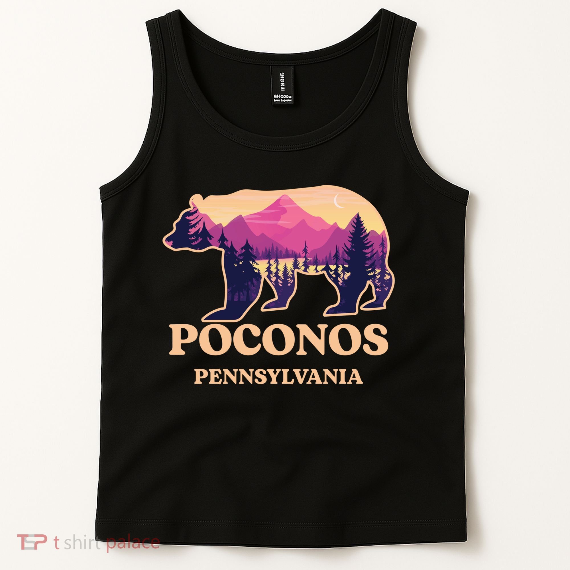 Poconos Mountains Pennsylvania Pa Bear Hiking Souvenirs Tank Top