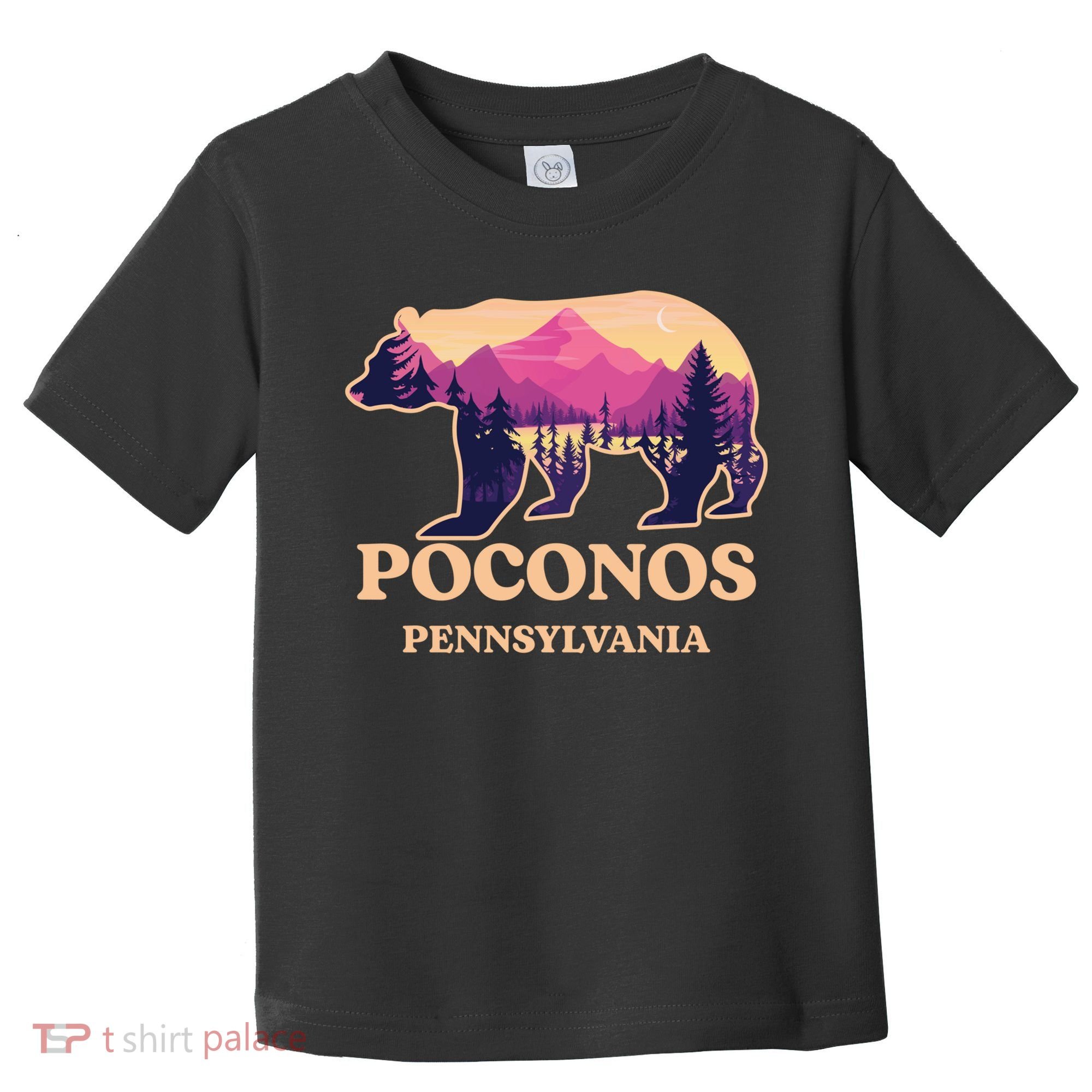 Poconos Mountains Pennsylvania Pa Bear Hiking Souvenirs Toddler T-Shirt