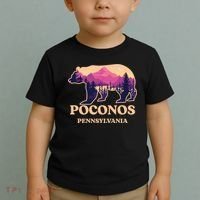 Poconos Mountains Pennsylvania Pa Bear Hiking Souvenirs Toddler T-Shirt thumb 2