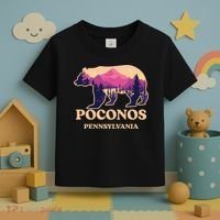 Poconos Mountains Pennsylvania Pa Bear Hiking Souvenirs Toddler T-Shirt thumb 3