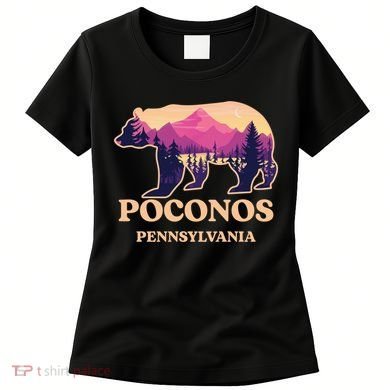 Poconos Mountains Pennsylvania Pa Bear Hiking Souvenirs Women's T-Shirt