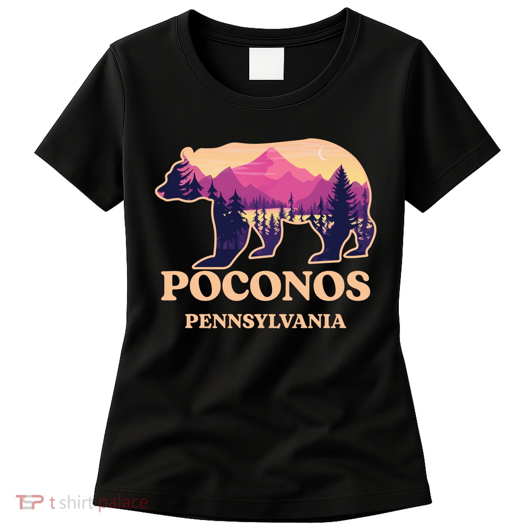 Poconos Mountains Pennsylvania Pa Bear Hiking Souvenirs Women's T-Shirt