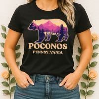 Poconos Mountains Pennsylvania Pa Bear Hiking Souvenirs Women's T-Shirt thumb 2